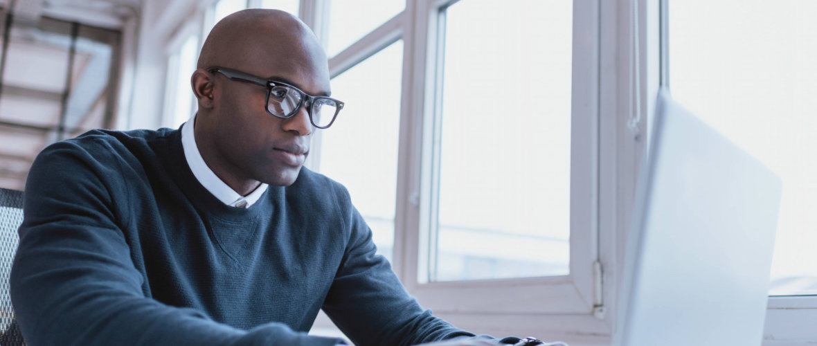 man using his laptop